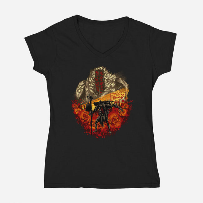 Legendary Gestral-Womens-V-Neck-Tee-hypertwenty