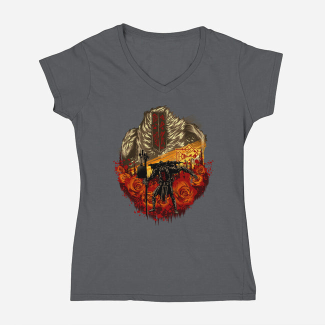 Legendary Gestral-Womens-V-Neck-Tee-hypertwenty