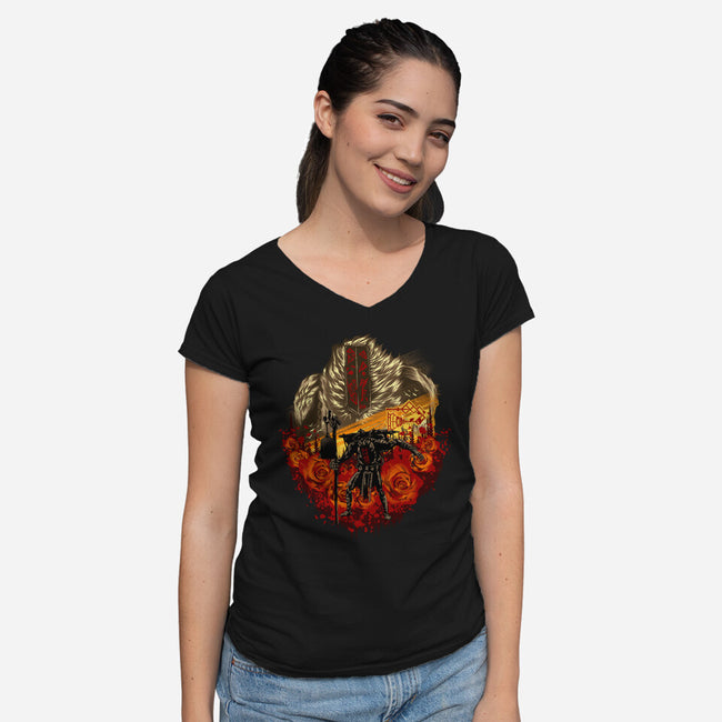 Legendary Gestral-Womens-V-Neck-Tee-hypertwenty
