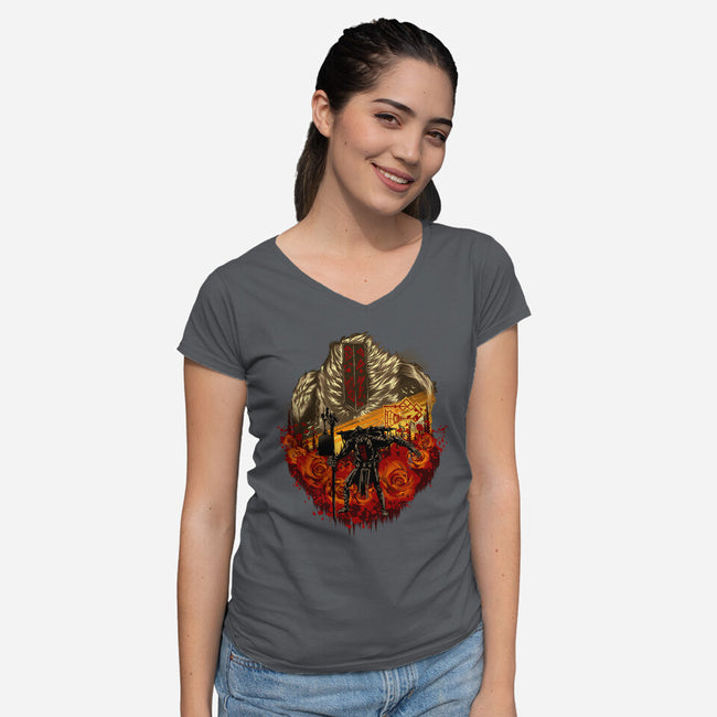 Legendary Gestral-Womens-V-Neck-Tee-hypertwenty