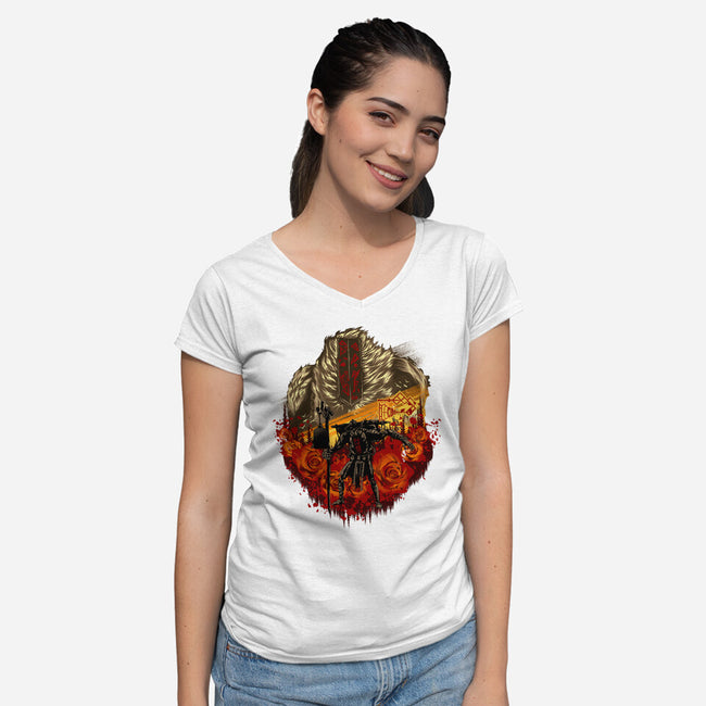 Legendary Gestral-Womens-V-Neck-Tee-hypertwenty