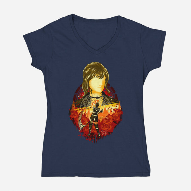The Stranger Expeditioner-Womens-V-Neck-Tee-hypertwenty