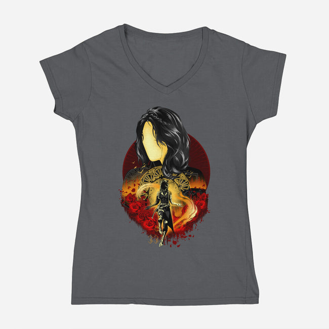 Scholar And Mage Expeditioner-Womens-V-Neck-Tee-hypertwenty