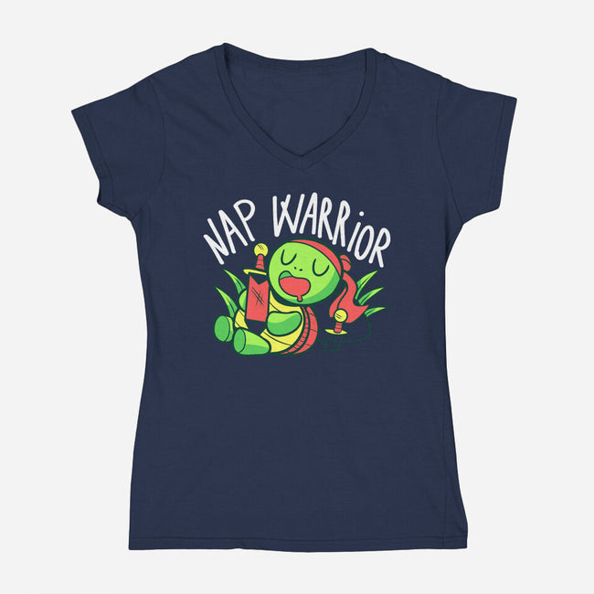 Nap Warrior-Womens-V-Neck-Tee-FunkVampire
