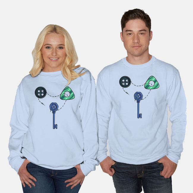 Button Puzzle-Unisex-Crew Neck-Sweatshirt-nickzzarto