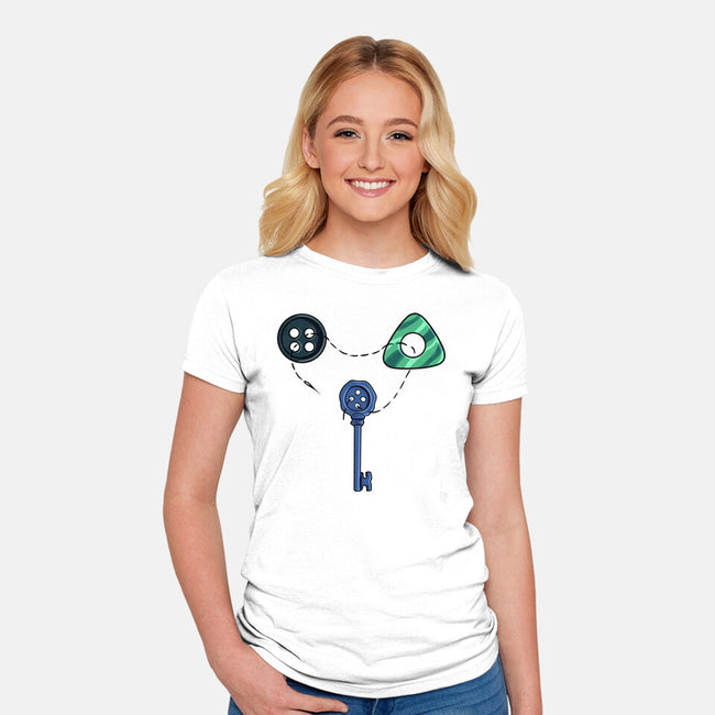 Button Puzzle-Womens-Fitted-Tee-nickzzarto