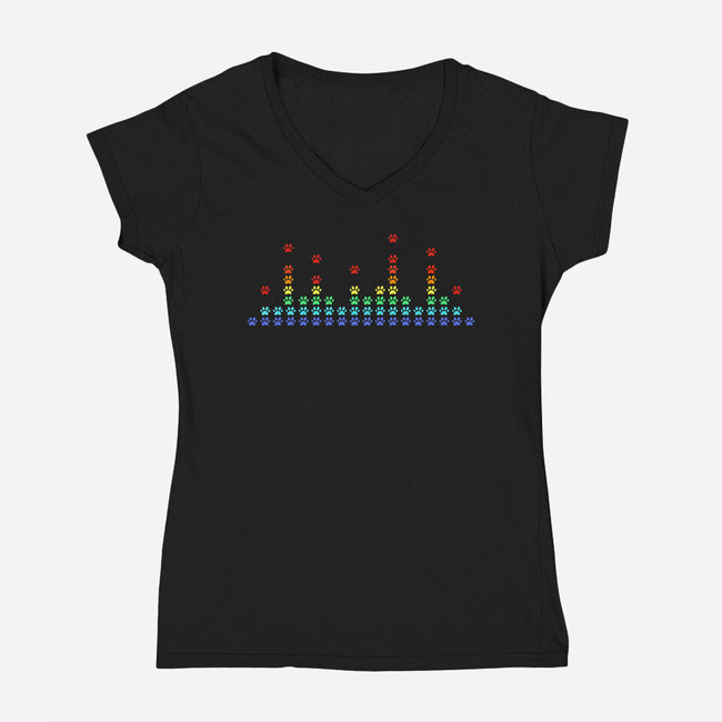 Paw Beats-Womens-V-Neck-Tee-erion_designs