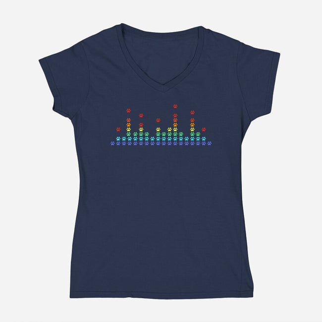 Paw Beats-Womens-V-Neck-Tee-erion_designs