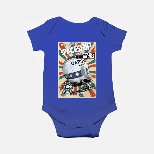Retro Spaceship-Baby-Basic-Onesie-fanfabio