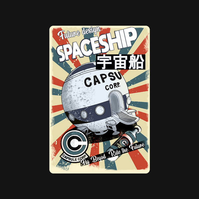 Retro Spaceship-Womens-Fitted-Tee-fanfabio
