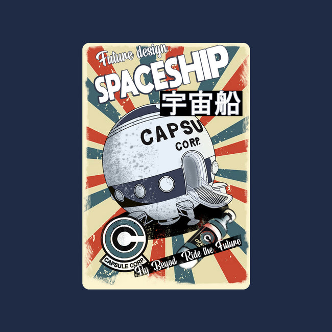 Retro Spaceship-Womens-Fitted-Tee-fanfabio