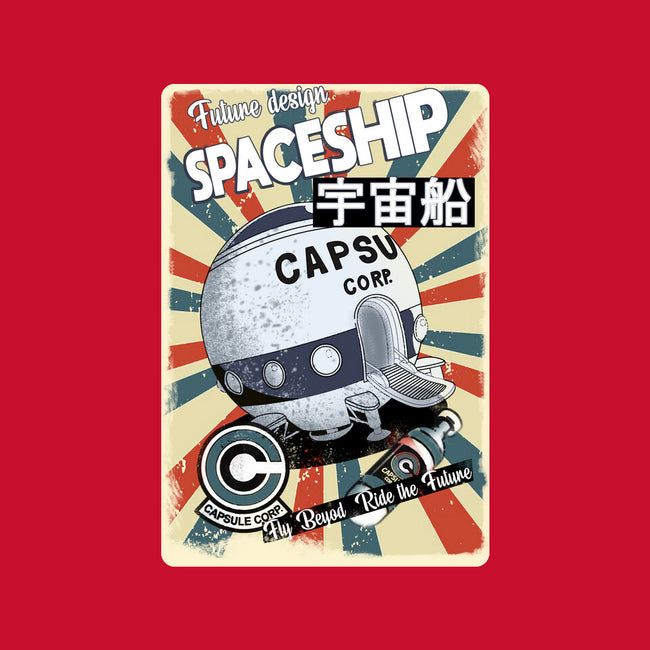 Retro Spaceship-Womens-Fitted-Tee-fanfabio