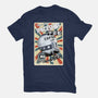 Retro Spaceship-Womens-Fitted-Tee-fanfabio