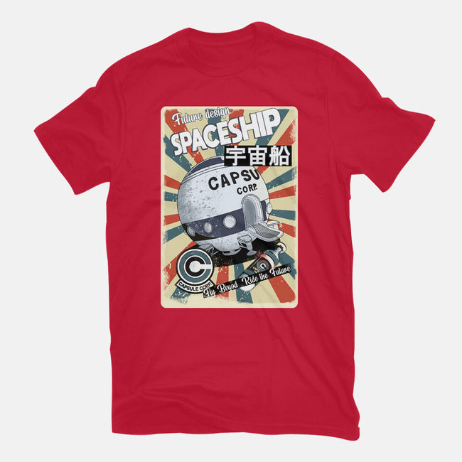 Retro Spaceship-Womens-Fitted-Tee-fanfabio