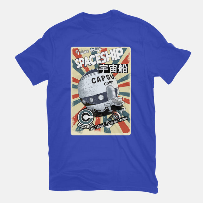 Retro Spaceship-Womens-Fitted-Tee-fanfabio