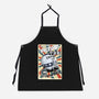 Retro Spaceship-Unisex-Kitchen-Apron-fanfabio