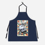 Retro Spaceship-Unisex-Kitchen-Apron-fanfabio