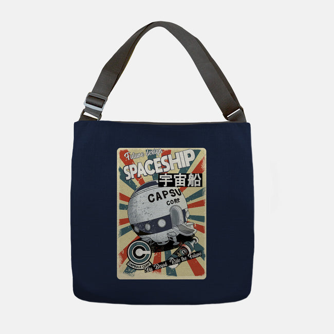 Retro Spaceship-None-Adjustable Tote-Bag-fanfabio