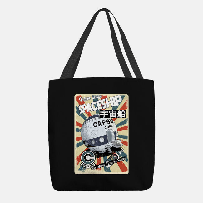 Retro Spaceship-None-Basic Tote-Bag-fanfabio