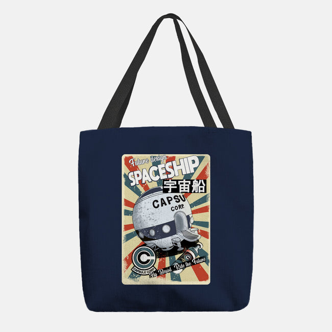 Retro Spaceship-None-Basic Tote-Bag-fanfabio