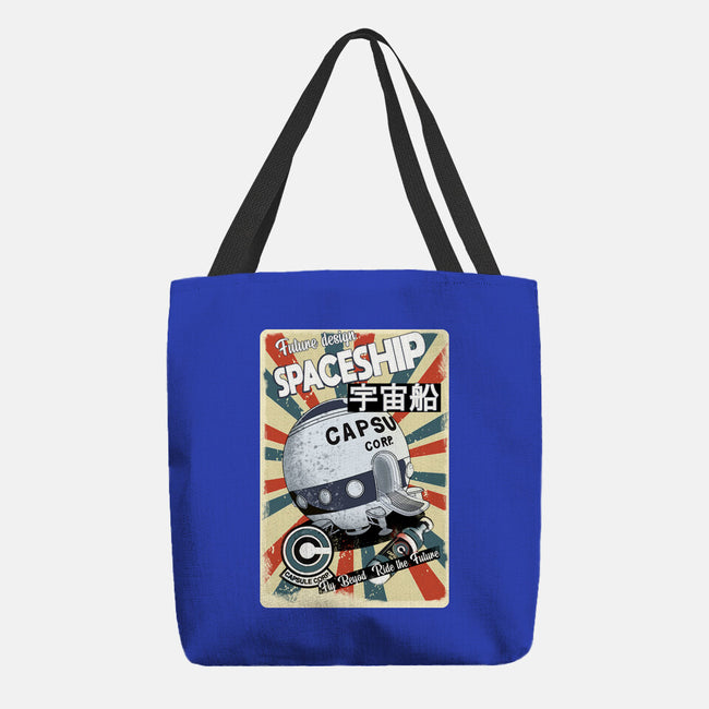 Retro Spaceship-None-Basic Tote-Bag-fanfabio