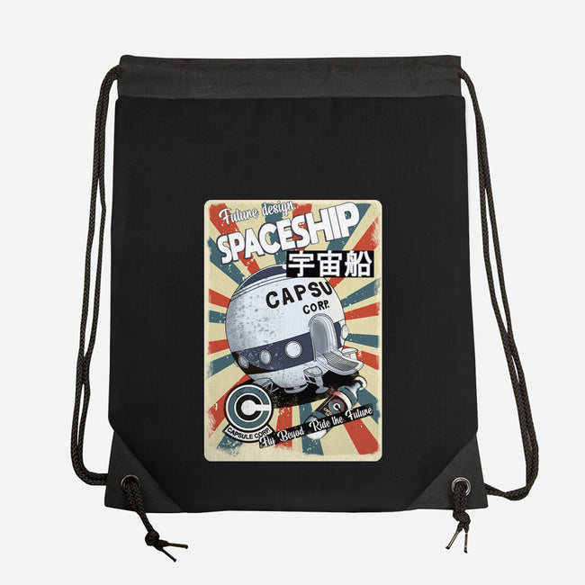 Retro Spaceship-None-Drawstring-Bag-fanfabio