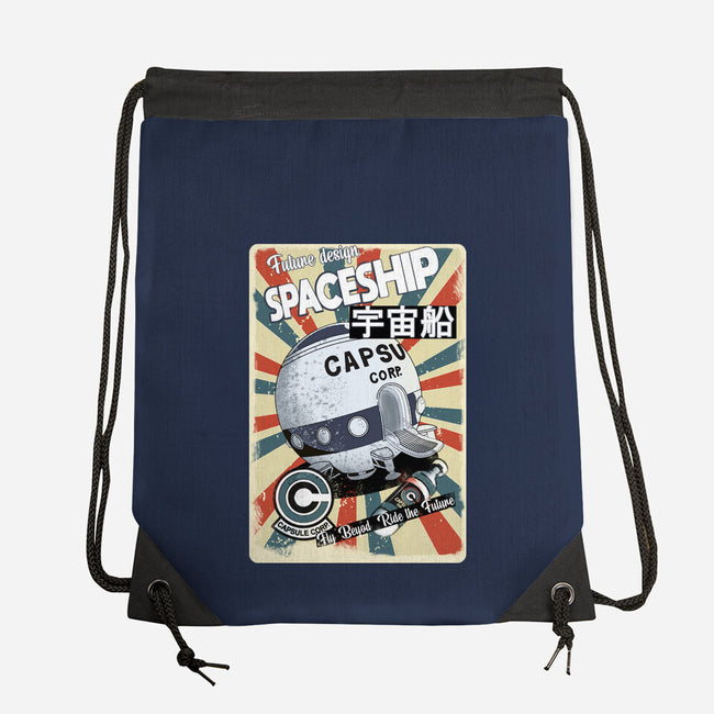 Retro Spaceship-None-Drawstring-Bag-fanfabio