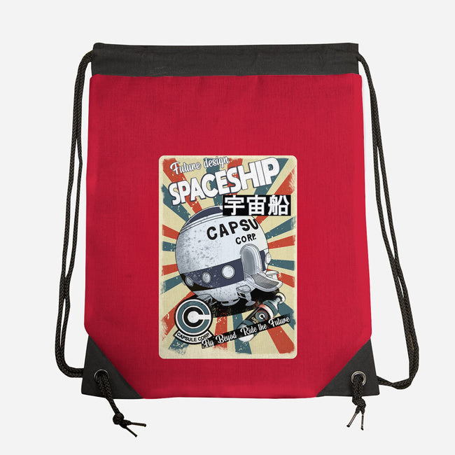 Retro Spaceship-None-Drawstring-Bag-fanfabio