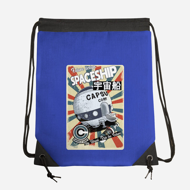 Retro Spaceship-None-Drawstring-Bag-fanfabio