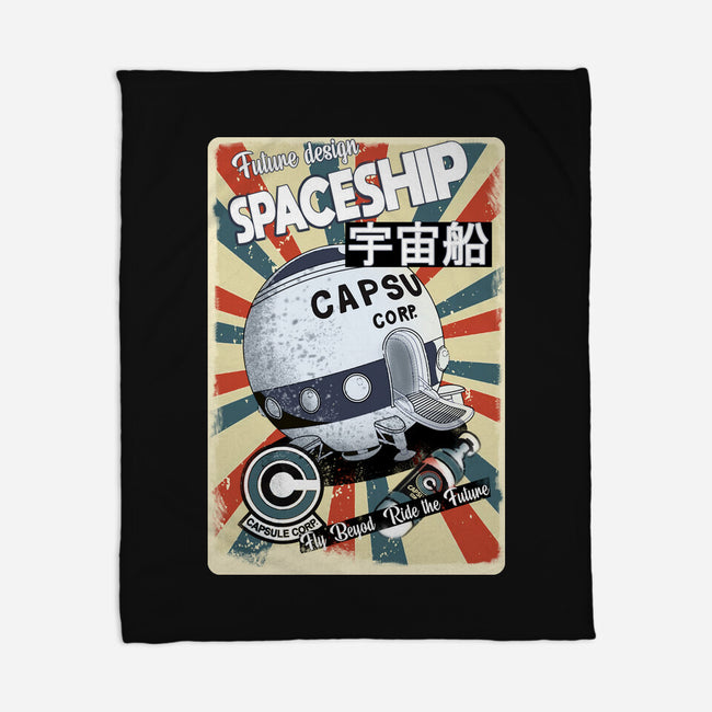Retro Spaceship-None-Fleece-Blanket-fanfabio