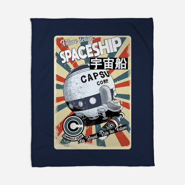 Retro Spaceship-None-Fleece-Blanket-fanfabio