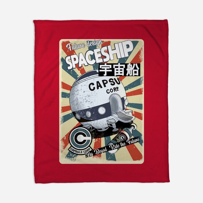 Retro Spaceship-None-Fleece-Blanket-fanfabio
