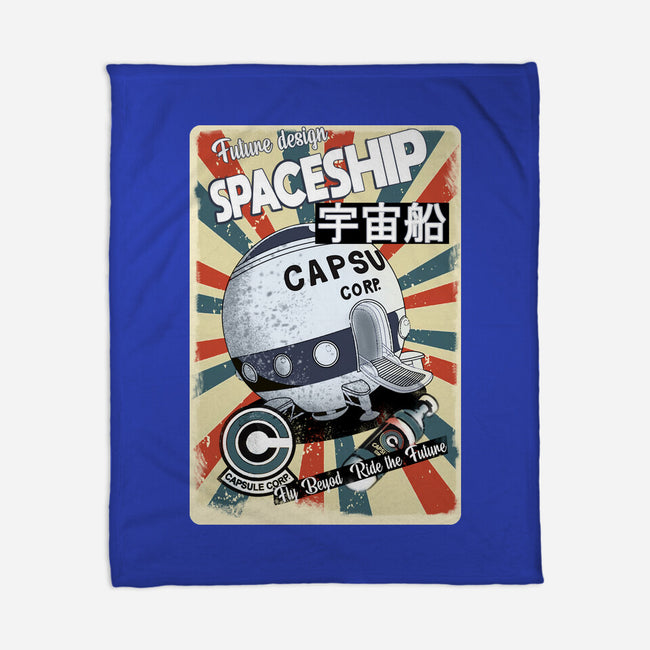 Retro Spaceship-None-Fleece-Blanket-fanfabio