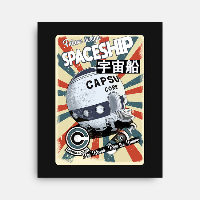 Retro Spaceship-None-Stretched-Canvas-fanfabio