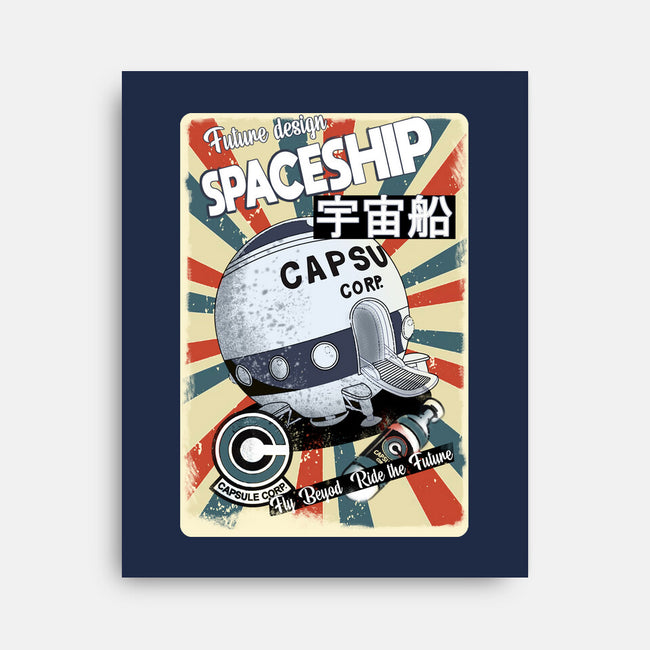 Retro Spaceship-None-Stretched-Canvas-fanfabio