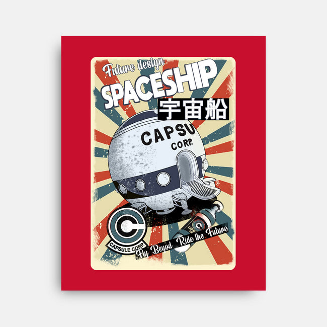 Retro Spaceship-None-Stretched-Canvas-fanfabio