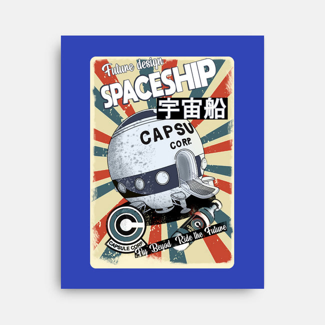Retro Spaceship-None-Stretched-Canvas-fanfabio