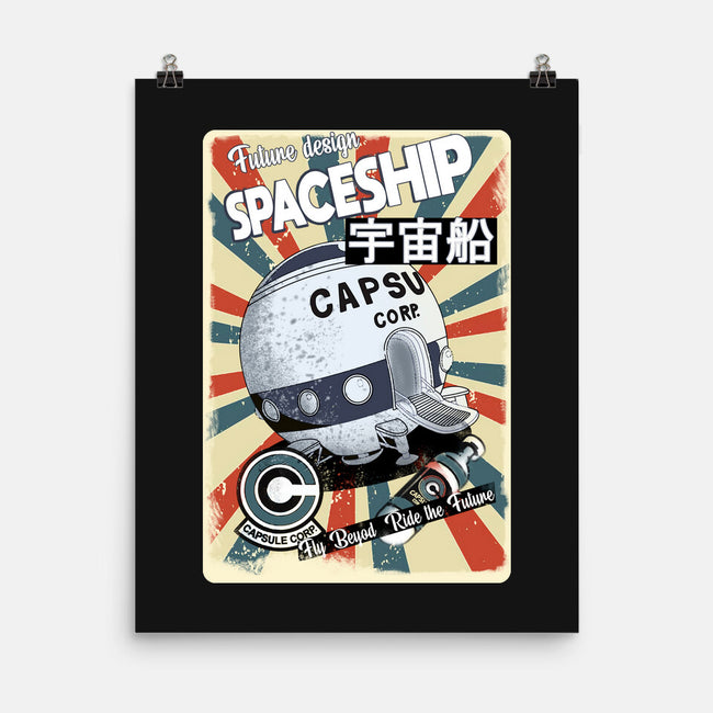 Retro Spaceship-None-Matte-Poster-fanfabio