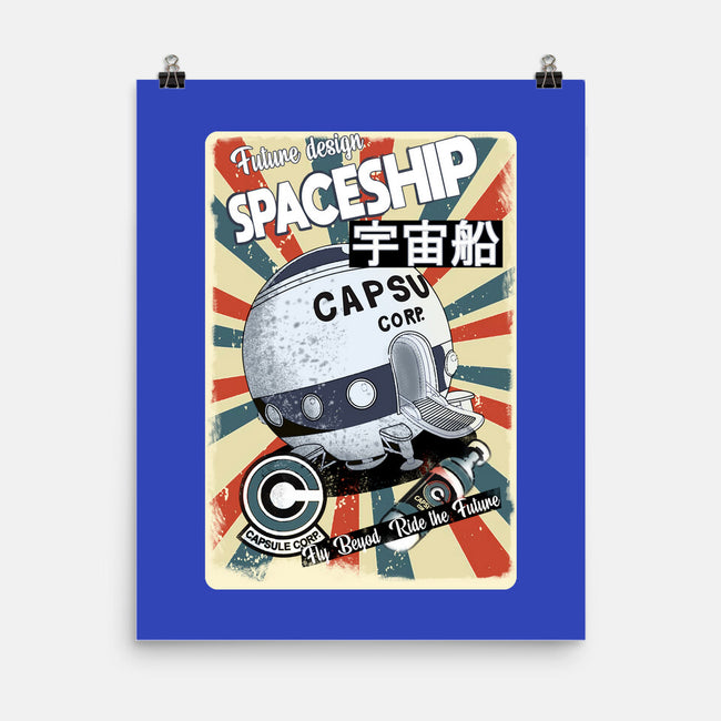 Retro Spaceship-None-Matte-Poster-fanfabio