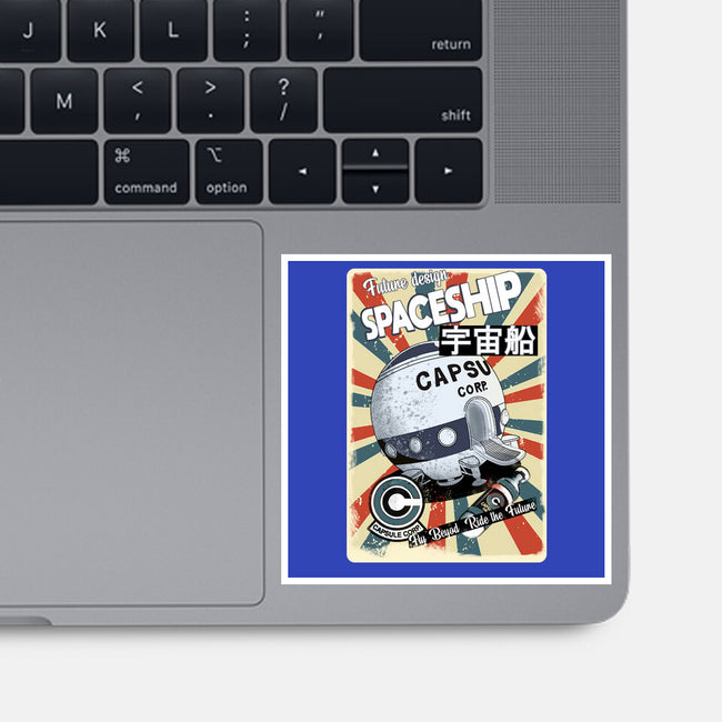 Retro Spaceship-None-Glossy-Sticker-fanfabio
