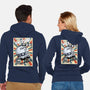 Retro Spaceship-Unisex-Zip-Up-Sweatshirt-fanfabio