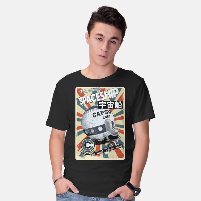 Retro Spaceship-Mens-Basic-Tee-fanfabio