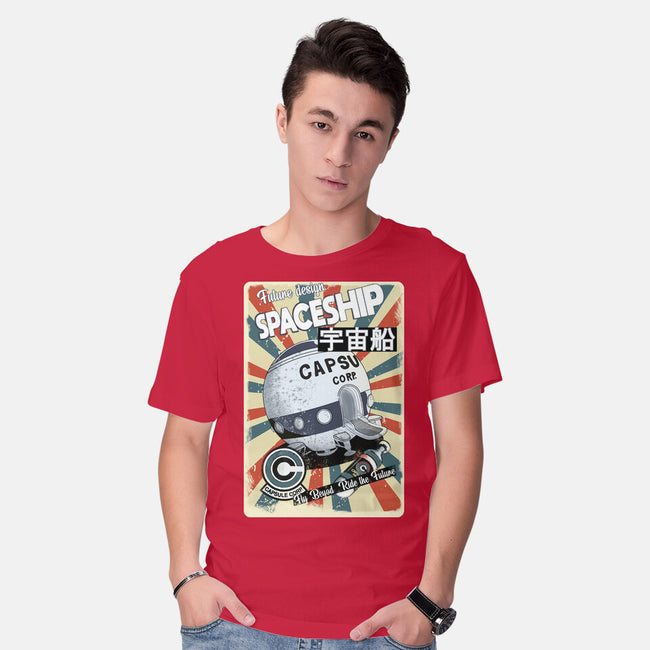 Retro Spaceship-Mens-Basic-Tee-fanfabio