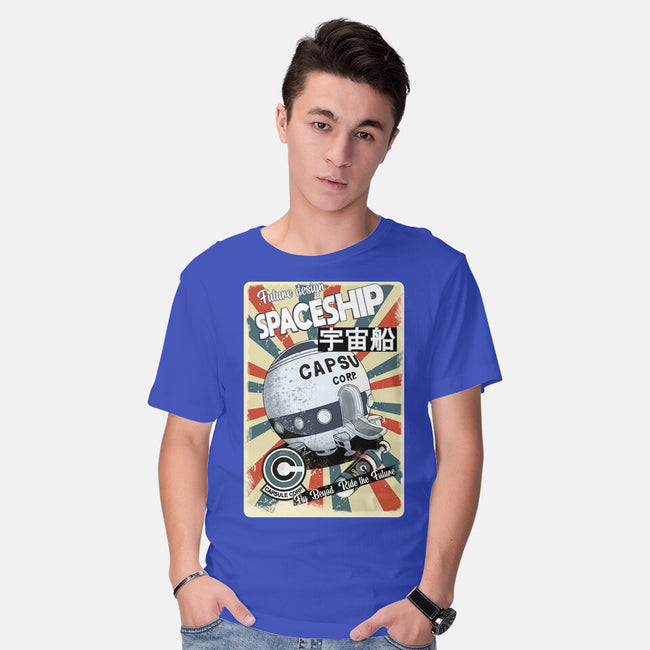 Retro Spaceship-Mens-Basic-Tee-fanfabio