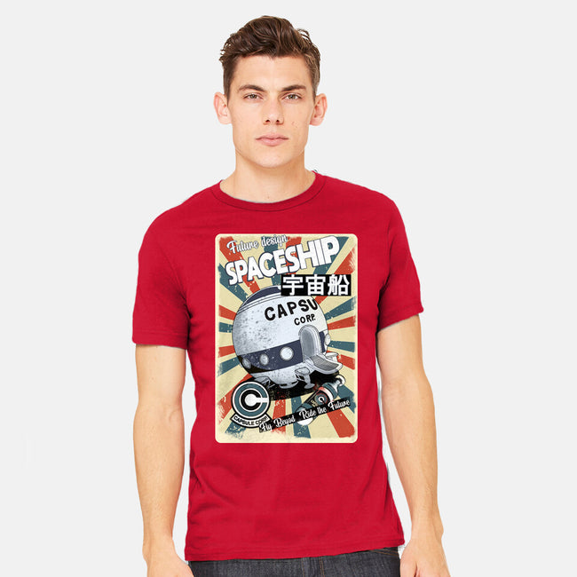 Retro Spaceship-Mens-Heavyweight-Tee-fanfabio