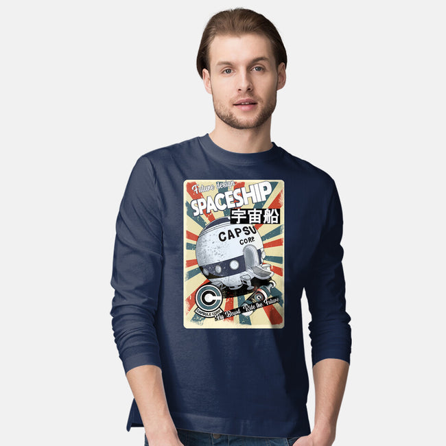 Retro Spaceship-Mens-Long Sleeved-Tee-fanfabio