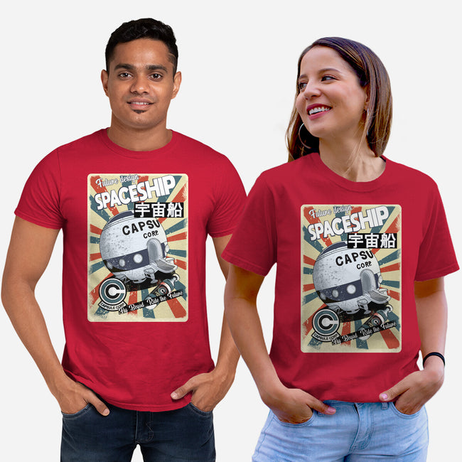 Retro Spaceship-Unisex-Basic-Tee-fanfabio