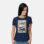 Retro Spaceship-Womens-Basic-Tee-fanfabio
