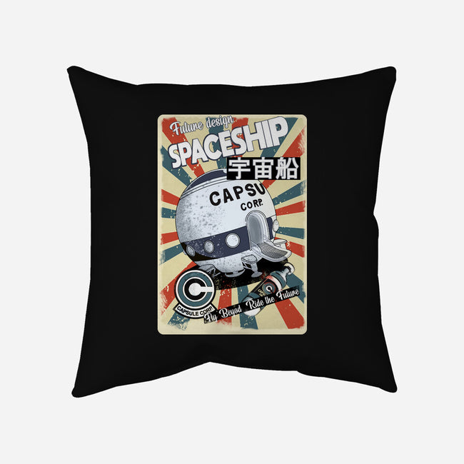 Retro Spaceship-None-Removable Cover w Insert-Throw Pillow-fanfabio
