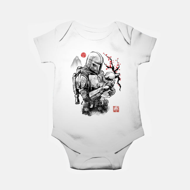 Hunter And Alien Baby Sumi-e-Baby-Basic-Onesie-Astrobot Invention